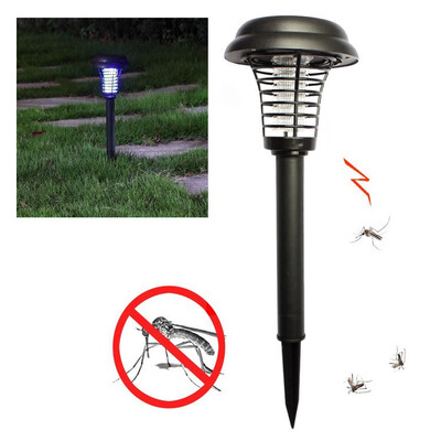 

1pc Hot Sale Solar Insect Killer Mosquito Lamp White Light Purple Outdoor Lawn Led Electronic Mosquito Lamp