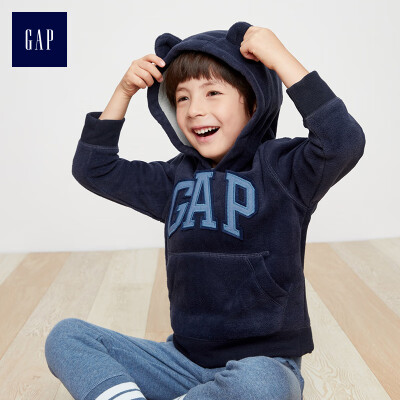 

GAP flagship store boy baby boy logo logo fleece hooded sweatshirt 338303 indigo 80cm 12-18 months