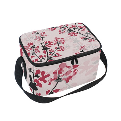 

ALAZA Insulated Lunch Box Plum Ink Lunch Bag for Men Women Portable Tote Bag Cooler Bag