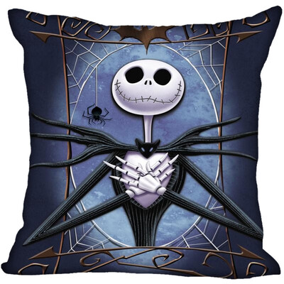 

Nightmare Before Christmas Pillow Cover Bedroom Home Office Decorative Pillowcase Square Zipper Pillow Cases Satin Fabric No Fade