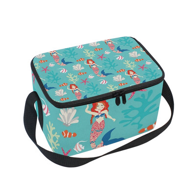

ALAZA Lunch Box Insulated Mermaid Lunch Bag Large Cooler Tote Bagfor Men Women