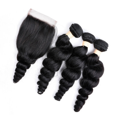 

BEAUDIVA Brazilian Loose Wave 32 Bundles With Closure 100 Human Hair