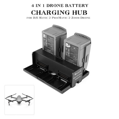 

Rcharlance 4 in 1 Drone Battery Charging Hub Portable Smart Charger for DJI Mavic 2 Pro Zoom RC Drone