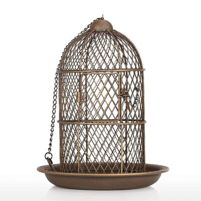 

Tooarts Bird Feeder Bird Cage Feeder Hanging Wild Bird Feeder Garden Backyard Decoration Bird Gift