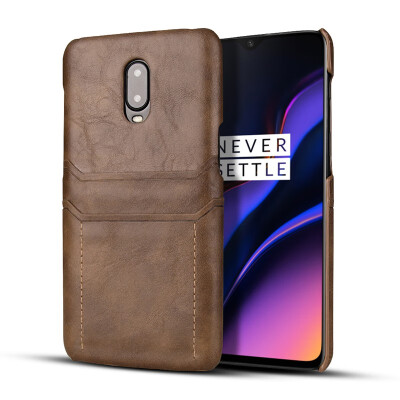 

Luxury PU Leather Phone Case for OnePlus 6 6T Protective Smart Phone Back Cover Mobile Case with Two Card Slot