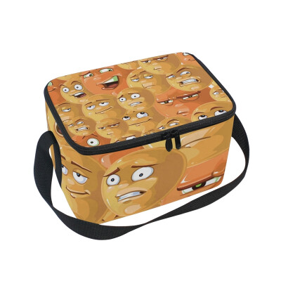 

ALAZA Lunch Box Insulated Emoticons Pattern Lunch Bag Large Cooler Tote Bag for Men Women