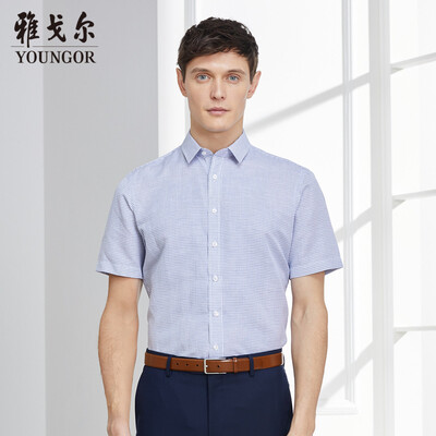 

Youngor shirt mens 2019 spring youth mens casual dress shirt YSHD10275FFY blue 40
