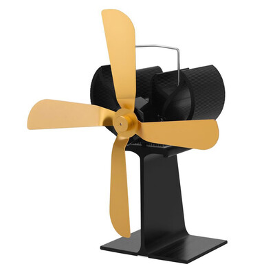 

4 Blades Home Fireplace Fan Efficient Heat Distribution Gold