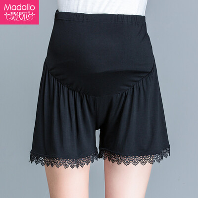 

Madallo Summer anti-glare maternity leggings thin maternity pants&shorts black dress for women M 90-120 kg
