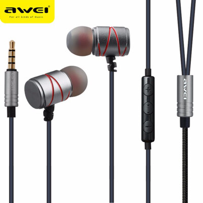 

Awei ES-910TY 35mm Metal Earphone In Ear Wired Control Earphones With Smart Buttons Microphone for PC Andriod Phones