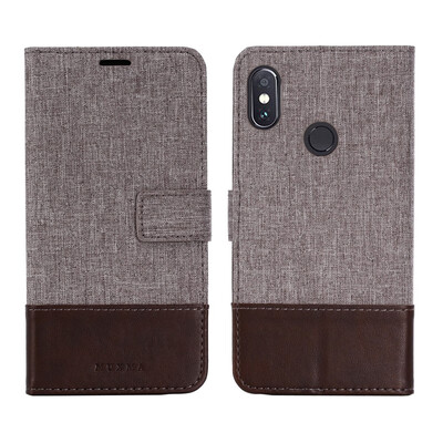 

Goowiiz Phone Case For Xiaomi Redmi Note 5 ProNote 4Note 4X Fashion Canvas Leather Wallet Full package flip Holder Stand
