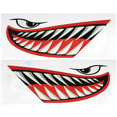 

2 Pieces Waterproof Fish Teeth Mouth Stickers Kayak Boat Car Truck Accessories