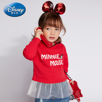 

Disney Disney self-employed childrens clothing girls small childrens tide cool skirt sweater 2019 spring&summer new DA9166A7E02 bright red 90