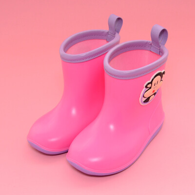 

PaulFrank big mouth monkey cute cartoon short tube waterproof men&women children rain boots PFR201 cartoon pink 24