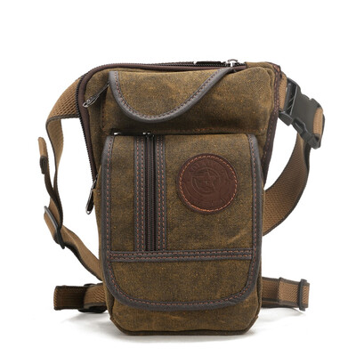 

Men Motorcycle Rider Canvas Drop Leg Bag Tactical Military Messenger Fanny Pack Travel Hiking Thigh Pouch Belt Waist Fanny Pack