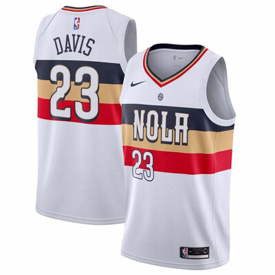 

2019 New Orleans Pelicans 23 Anthony Davis Playoffs Reward Edition White Basketball Jersey