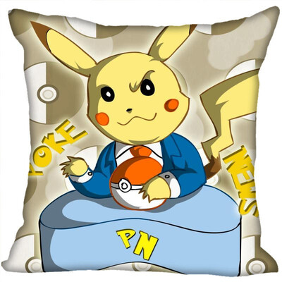 

Pokemon Pillow Cover Bedroom Home Office Decorative Pillowcase Square Zipper Pillow Cases Satin Fabric No Fade