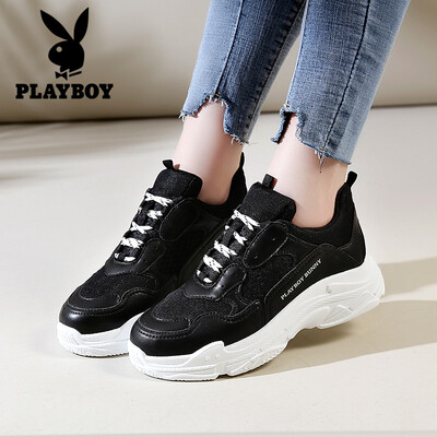 

Playboy PLAYBOY fashion sports casual breathable Korean version of the wild air cushion running shoes 1118 black 37