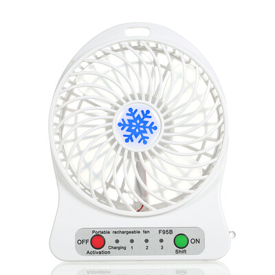 

Portable Rechargeable LED Light Fan Mini Desk USB Charging Air Cooler 3 Mode Speed Regulation LED Lighting Function Cooling Orang