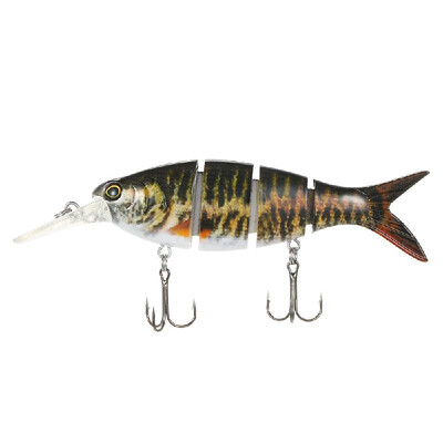 

Lixada Fishing Lure 4 Sections Hard Lure 3D Simulation Bait Big Segmented Artificial Bait VIB Bait Treble Hook Fishing Tool
