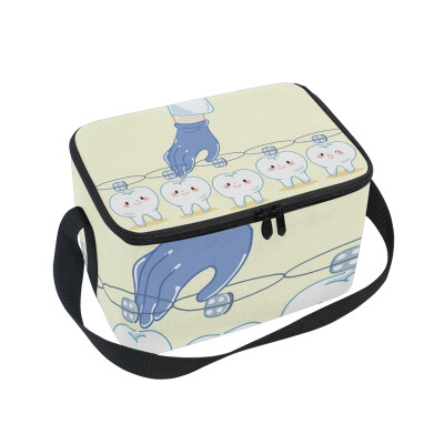 

ALAZA Lunch Box Insulated Lunch Bag Large Cooler Doctor Hand Picking Teeth Tote Bag