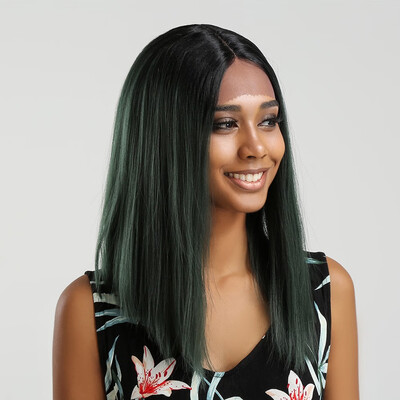 

Element Straight Synthetic Hair Lace Front 134 T Part Bob Wig 14" Wigs for Black Women 6 Colors Ombre Hair Choice Cosplay Wig