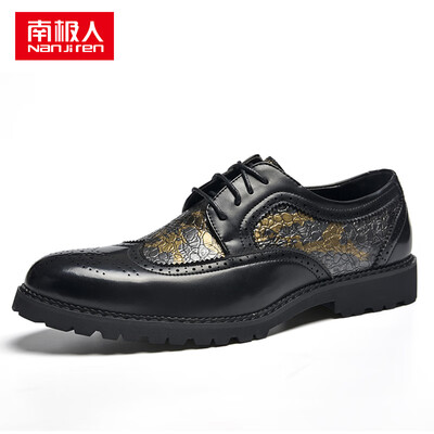 

Anji people Nanjiren mens business casual low to help simple tie dress shoes 17108NJ6676 black 40