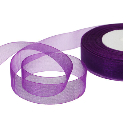 

25mm 50 YardsRoll Silk Organza Transparent Ribbon DIY Making Christmas Ribbons for Wedding Party Decoration Webbing Crafts Gifts