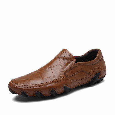 

Mens Leather Shoes Fashion Loafers Light Men Casual Shoes Slip on Shoes Men Driving shoes Brown Yellow Black Blue Size 38-46