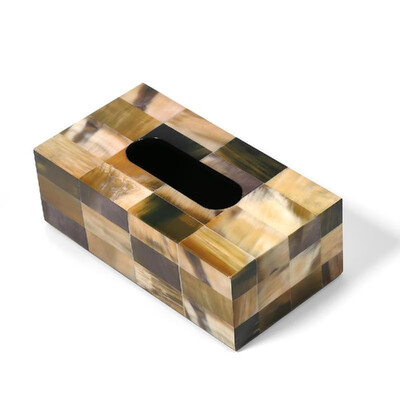

Square Tissue Box with Horn Stripes Wooden Piano Baking Varnish Technology Office Living Room Bathroom Bedroom Ornament Home Deco