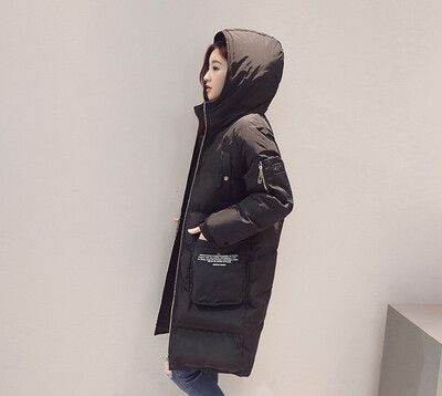 

2018 winter new womens down cotton pad long section over the knee was thin fashion cotton jacket coat 90293