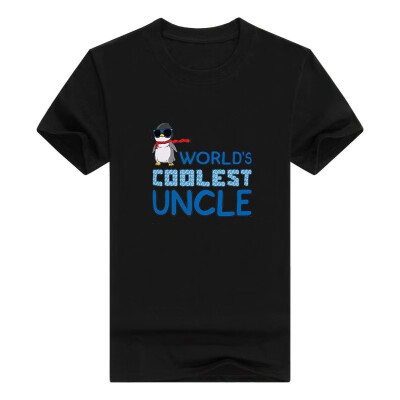 

Fathers Day Gifts Worlds Coolest Uncle Penguin Mens t-Shirt Broadcloth