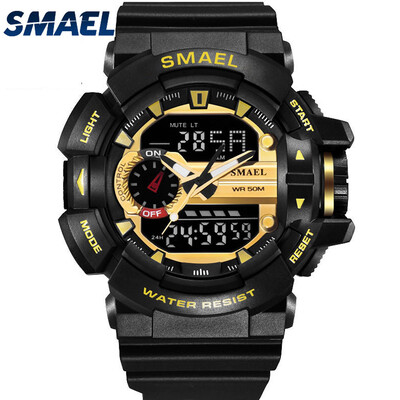 

Mens Stylish Sports Multi-function Electronic Waterproof Watch Dual Display Wristwatches