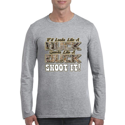 

Funny Hunting It Looks Like Duck Mens Long Sleeve Shirts