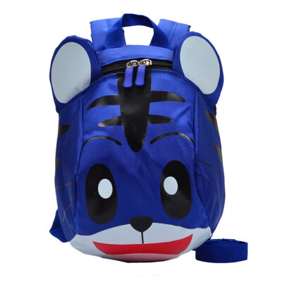 

Kids School Bags With Safety Harness Nylon Cute Tiger Shaped Anti-lost Travel Backpack Children Kindergarten Schoolbags Blue