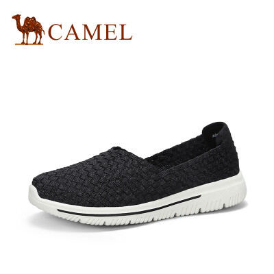 

Camel CAMEL ladies light breathable sleeve flat bottom woven shoes A91304657 black 40