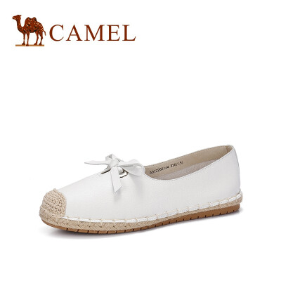 

Camel CAMEL ladies literary beauty bow stitching flat sole shoes A912266144 white 37