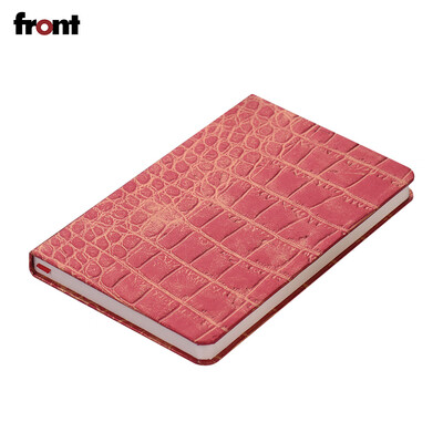 

front Portable A6 Writing Notebook with Alligator Pattern Hard Cover Ruled Paper Travel Journal Diary Daily Notepad for Business