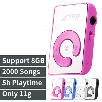 

Mini Clip Mirror MP3 Player With Micro SD TF Card Slot C Shape Sports MP3 Digital Music Player Fashion Sport Shape