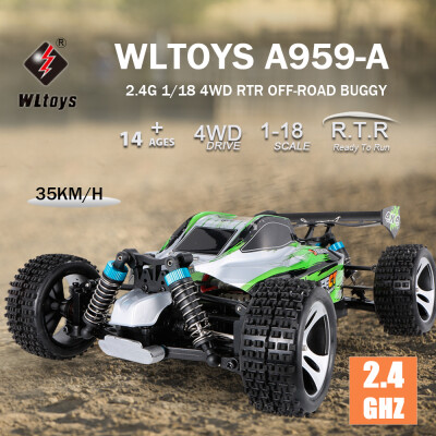 

WLtoys A959-B 24G 118 Scale 4WD 70KMh High Speed Electric RTR Off-road Buggy RC Car