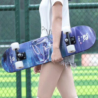 

COOL BOARD Skateboard Beginner Teen Adult Brush Street Travel Double Rocker Men&Women Four Wheels Flash Scooter Constellation Cancer - Flash Wheel