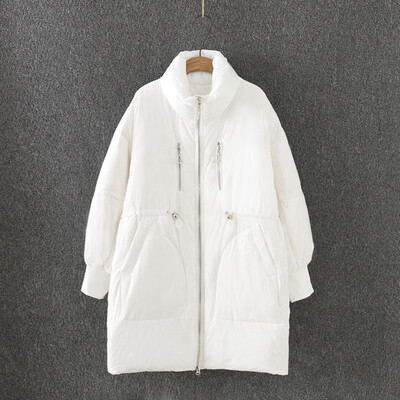 

Winter 2018 new thickened down jacket size for womens windproof threaded sleeves thickened stand-up collar jacket trend