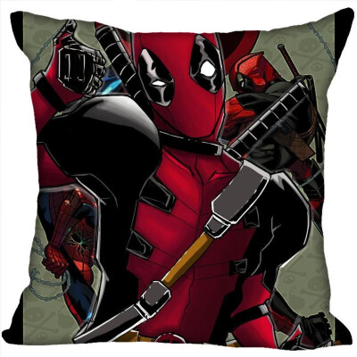 

Deadpool Pillow Cover Bedroom Home Office Decorative Pillowcase Square Zipper Pillow Cases Satin Fabric No Fade