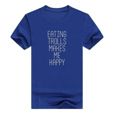 

Eating Trolls Makes Me Happy - Popular Quote Men Cotton T-Shirt