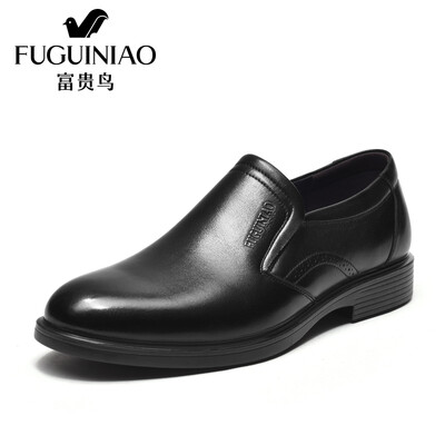 

Fugui bird FUGUINIAO business dress top layer cowhide shoes mens lightweight comfortable set foot B809107 black 38
