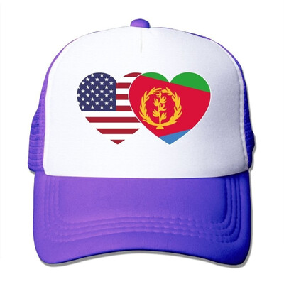 

Eritrea USA Flag Twin Heart Fashion Baseball Cap for Men&Women Adjustable Mesh Trucker Hat