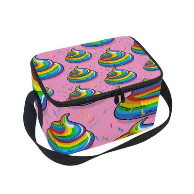 

ALAZA Lunch Box Cartoon Colorful Stool Insulated Lunch Bag Large Cooler Tote Bagfor Men Women