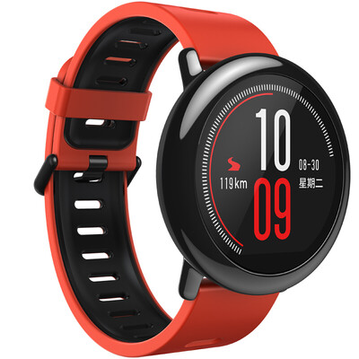 

AMAZFIT intelligent sports watch 1 generation Huami Technology produced ceramic bezel GPS real-time track red silicone wristband support iOS Android system