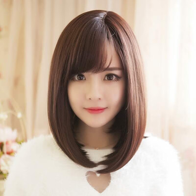 

Wig female wig female short hair in long curly straight pear head natural lifelike bobo whole hair set