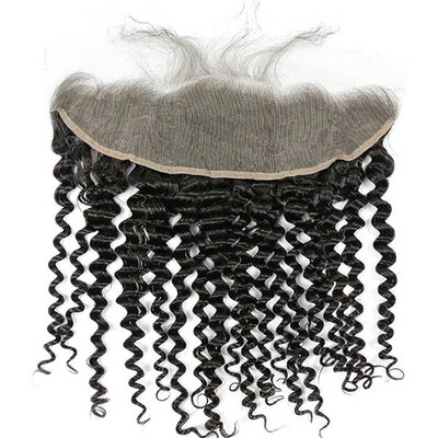 

Ear to ear 134 Lace Frontal Closure Italian Curly Human hair medium brown Swiss lace